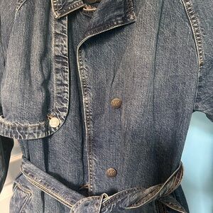 Lee Dark Indigo Denim Trench Coat with Belt